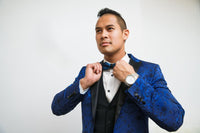 Blue Silk Tuxedo Liam Fashions 